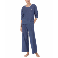 LAUREN Ralph Lauren Women's 'Knit Wide-Leg' Top & Pajama Trousers Set