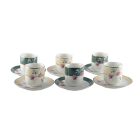 Aulica Set Of 6 Coffee Cups Flower