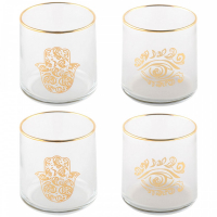 Aulica Fatma Hand Water Glasses And Golden Eye - Set Of 4