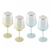 Aulica Green And Yellow Wine Glasses - Set Of 4