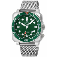 Gevril XO Submarine Men's Swiss Automatic Sellita SW220 Green dial Silver 316L Stainless Steel Mesh Band Watch