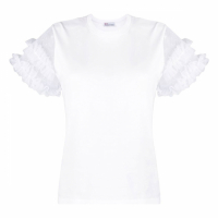 Red Valentino T-shirt 'Point D'Esprit Sleeves' pour Femmes