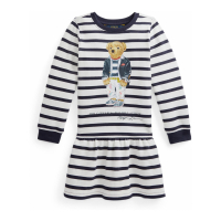 Ralph Lauren 'Polo Bear' Kleid mit langen Ärmeln für Kleine Mädchen