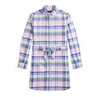 Polo Ralph Lauren 'Plaid Oxford' Hemdkleid für große Mädchen