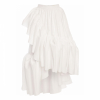 Alexander McQueen Women's 'Asymmetric Ruffled' Midi Skirt