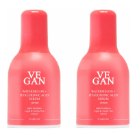 Vegan by Happy Skin Sérum pour le visage 'Watermelon + Hyaluronic Acid' - 30 ml, 2 Pièces