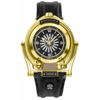 Gevril Men's Triton Automatic Black Dial Black Calfskin Leather Watch