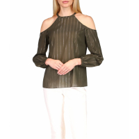 MICHAEL Michael Kors Women's 'Metallic Stripe' Long Sleeve top