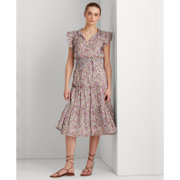 LAUREN Ralph Lauren Women's 'Crinkled' Midi Dress