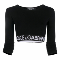 Dolce & Gabbana Women's 'Logo-Band' Crop Top