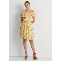 LAUREN Ralph Lauren 'Floral Crinkled' Schulterfreies Kleid für Damen