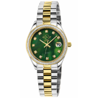Gevril GV2 Women's Turin Diamond, Green MOP Dial, Two toned IPYG Stainless Steel Watch