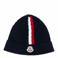 Moncler 'Logo-Patch Striped' Mütze für großes Jungen