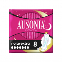 Ausonia 'Extra Night' Pads mit Klappen - 8 Stücke