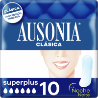 Ausonia Coussinets 'Super Plus Night' - 10 Pièces