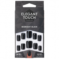 Elegant Touch 'Core Colour' Fake Nails - Midnight Black 24 Pieces