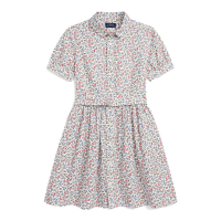 Ralph Lauren 'Oxford' Kleid mit kurzem Ärmeln für große Mädchen