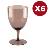 Aulica Brown Wine Glasses - Set Of 6