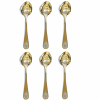 Aulica Shiny Gold Tea Spoons - Set Of 6