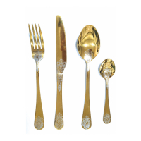 Aulica 24 Pieces Shiny Gold Cutlery