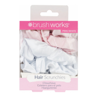 Brushworks 'Pink & White Satin' Scrunchie Set - 4 Pieces