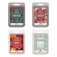 Candle-Lite Set de Cire Parfumée 'Sugar & Spice + Crimson Berries + Woolen Mittens + Christmas Tre' - 56 g, 4 Pièces
