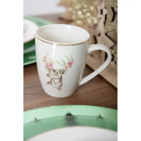 Aulica Golden Stag Mug With Tea Holder