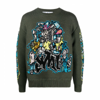 Off-White Men's 'Intarsia Knit Long Sleeve' Sweater