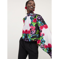 New York & Company 'Floral Satin Effect Cape Sleeve Blouse' für Damen