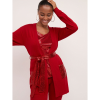 New York & Company 'Sequin Accent Belted Pocket Cardigan' für Damen
