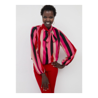 New York & Company 'Striped Bow Neck Blouse' für Damen