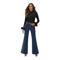 New York & Company Jeans 'Ultra High Waisted Rhinestone Embellished Side Stripe' pour Femmes