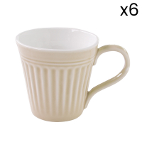 Easy Life Set 6 Porcelain Mugs - Chic Beige