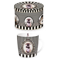 Easy Life Porcelain Mug 350ml in Tin Box Barocco Dogs Vers.A