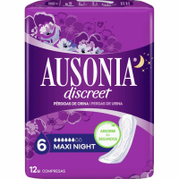 Ausonia Protections pour l'incontinence 'Discreet Compress For Urine Loss Maxi Day And Night Bag' - 12 Pièces