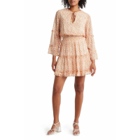 BCBGeneration Robe mini 'Long Bell Sleeve Tiered Ruffle' pour Femmes