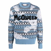 Alexander McQueen Men's 'Graffiti Logo Fair Isle' Sweater
