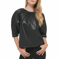 Calvin Klein Women's 'Shirred' Short sleeve Blouse