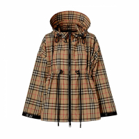 Burberry Women's 'Logo Tape Vintage Check Hooded' Jacket