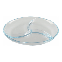 Aulica Round Glass Aperitive Plate 3 Compartments