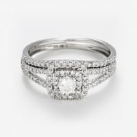 Atelier du diamant Women's 'Carré Somptueux' Ring Set