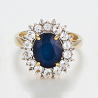 Atelier du diamant Women's 'Soleil Bleu' Ring