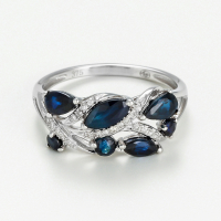 Atelier du diamant Women's 'Floral Saphir' Ring