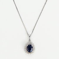 Comptoir du Diamant Women's 'Soleil Bleu' Pendant with chain
