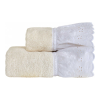 Biancoperla LOUVRE hand and guest terry Towel Set, Ivory