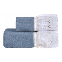 Biancoperla LOUVRE hand and guest terry Towel Set, Blue