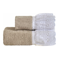 Biancoperla LOUVRE hand and guest terry Towel Set, Brown