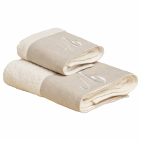 Biancoperla ZAHRA hand and guest terry towel set with monogram embroidery, A
