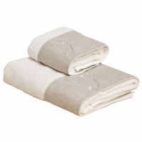 Biancoperla ZAHRA hand and guest terry towel set with monogram embroidery, J
