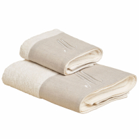 Biancoperla ZAHRA hand and guest terry towel set with monogram embroidery, M